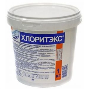 Химия для бассейна "Хлоритэкс ударный" (ведро 1 кг) для дезинфекции воды (Арт. ТМ013)
