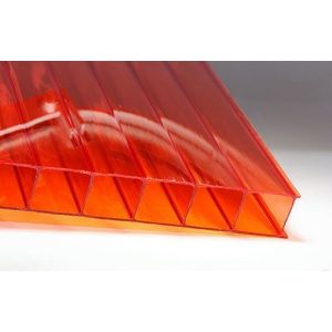 Сотовый поликарбонат "SKYGLASS" (12*2,1 м*4 мм) (красный)