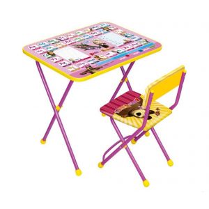 Комплект стол+стул "Маша и Медведь", розовый (КП2/3) НИКА