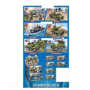 Конструктор Sembo Block "S.W.A.T" "Набор военной техники " (6 видов) (Арт. 105210-105215)