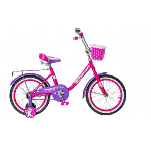 Велосипед двухколесный 18 "Black Aqua Princess" с корзиной, багажником (фиолетовый-розовый)