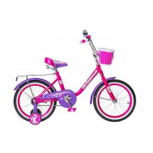 Велосипед двухколесный 18 "Black Aqua Princess" с корзиной, багажником (розовый-сиреневый)