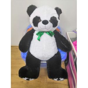 Медведь плюшевый (110 см) "Добрая Панда" черно/белый с бантом