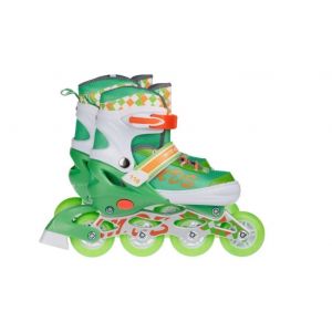 Ролики (роликовые коньки) детские раздвижные: 1188, размер L (38-41), колеса светящиеся, цвет салатовый