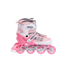 Ролики (роликовые коньки) детские раздвижные: 1188, размер L (38-41), колеса светящиеся, цвет розовый