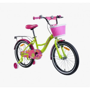  Велосипед двухколесный 20" AIST Lilo с корзинкой, багажником (жёлтый/розовый)